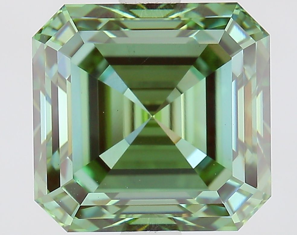 Asscher Fancy Vivid Green Lab-grown Diamond 2.81ct VS1 loose diamond