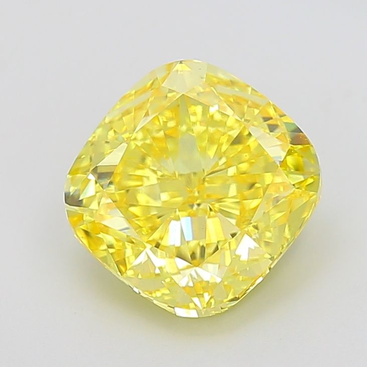 Cushion Fancy Vivid Yellow Lab-grown Diamond 4.82ct VS1 loose diamond