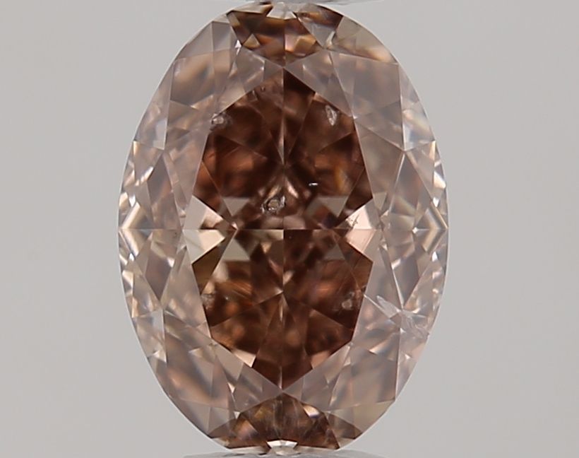 Oval Fancy Dark Orange Brown Natural Diamond 0.56ct SI2 loose diamond