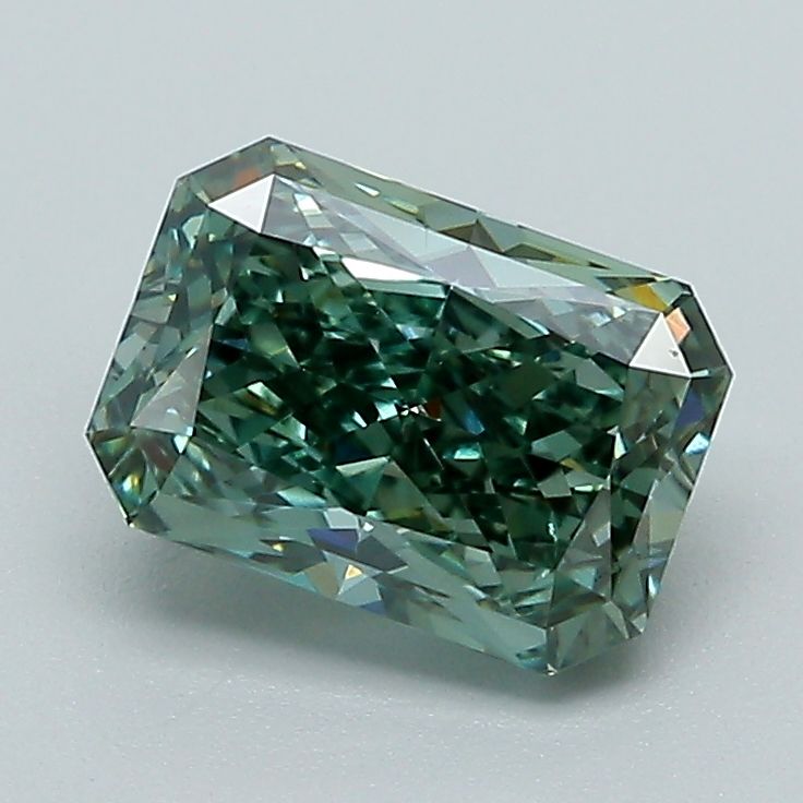 Radiant Fancy Vivid Green Lab-grown Diamond 1.45ct VS2 loose diamond