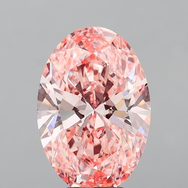 Oval Fancy Vivid Pink Lab-grown Diamond 5.08ct VVS2 loose diamond