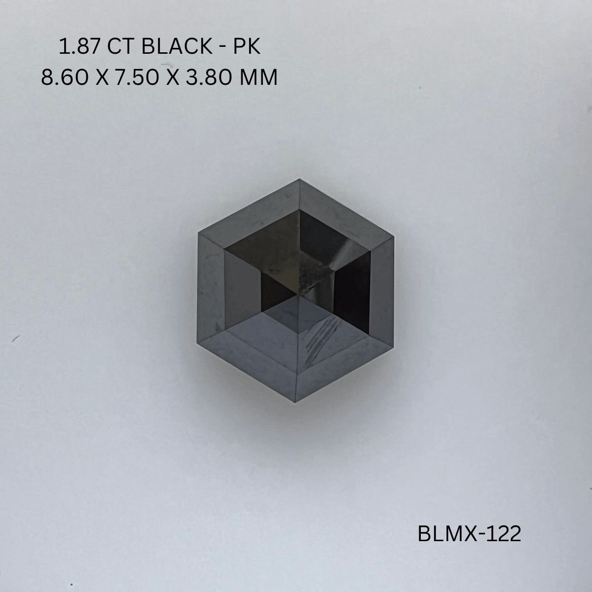 Hexagonal Black Natural Diamond 1.87ct I1 loose diamond