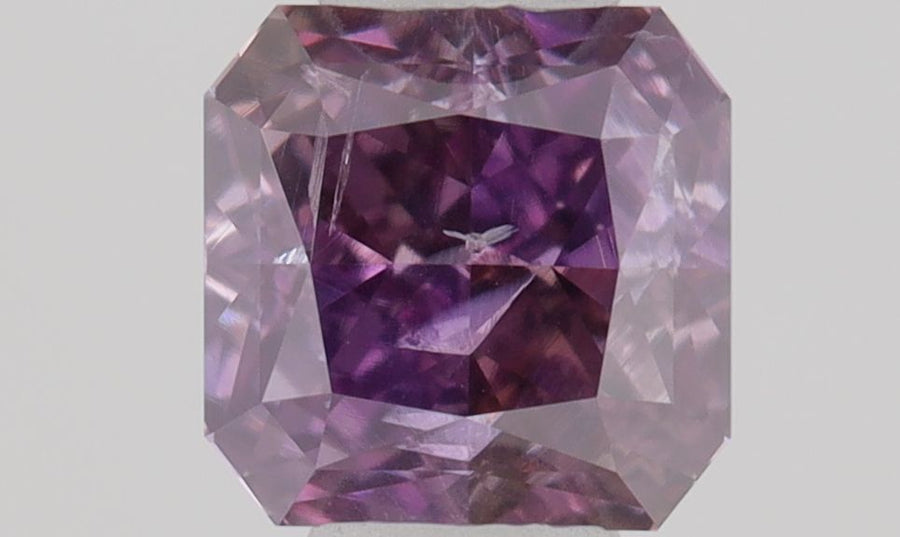 Square Radiant Fancy Deep Pink Purple Natural Diamond 0.3ct I1 loose diamond