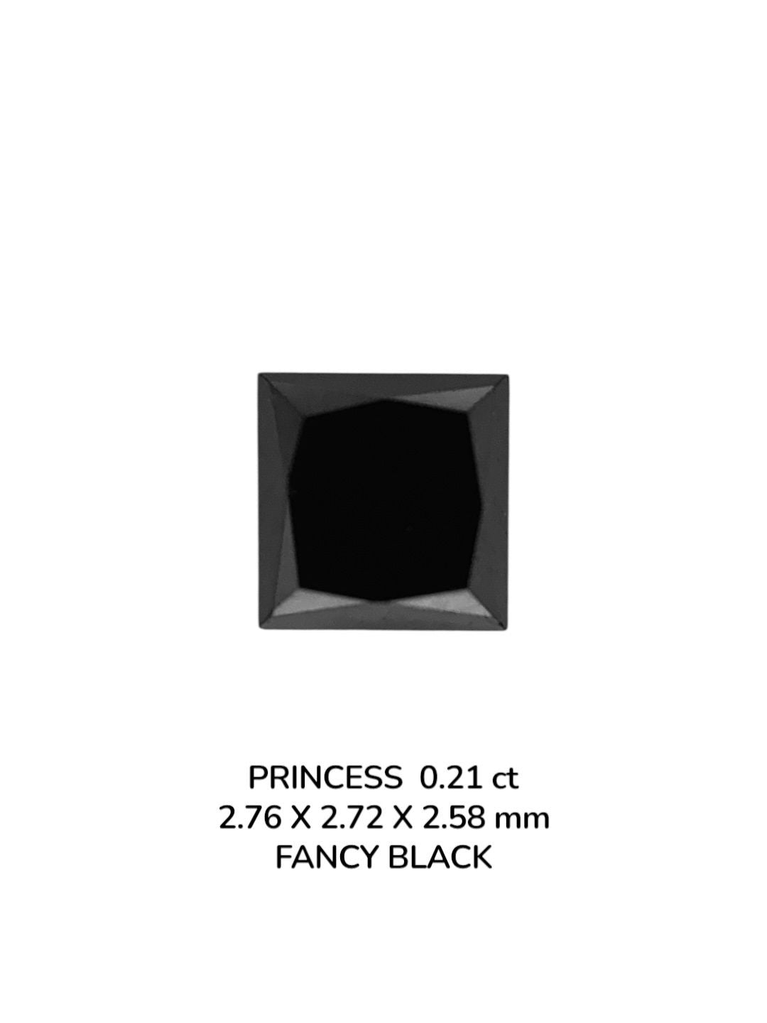 Princess Fancy Black Natural Diamond 0.21ct VVS2 loose diamond
