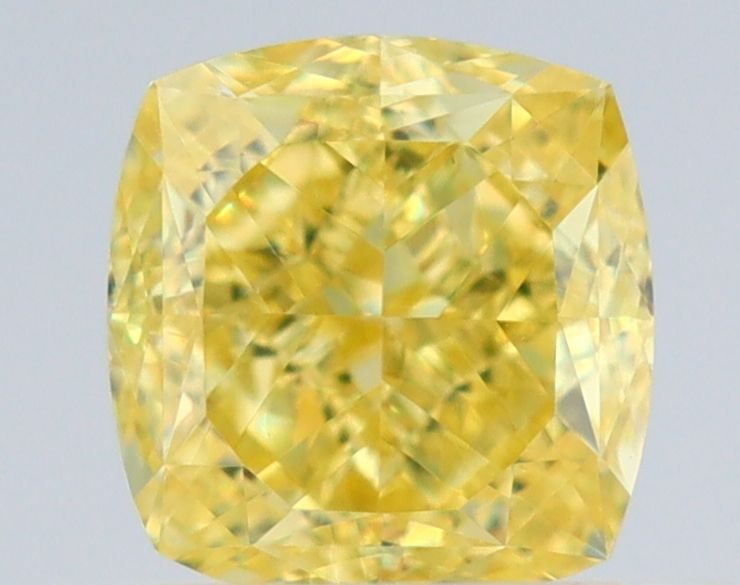 Cushion Fancy Intense Yellow Natural Diamond 0.63ct VVS2 loose diamond