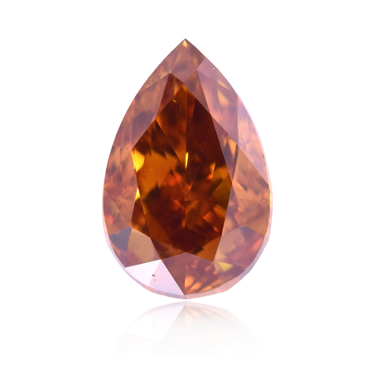 Pear Fancy Deep Brownish Orange Natural Diamond 0.58ct SI1 loose diamond