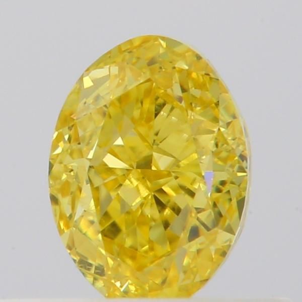 Oval Fancy Vivid Yellow Natural Diamond 0.4ct SI1 loose diamond