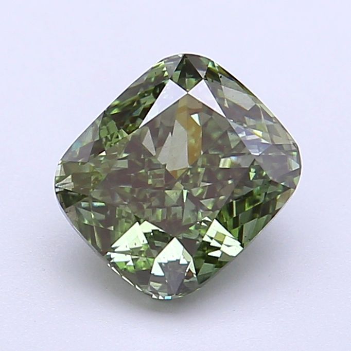 Cushion Fancy Vivid Green Lab-grown Diamond 2.01ct SI1 loose diamond