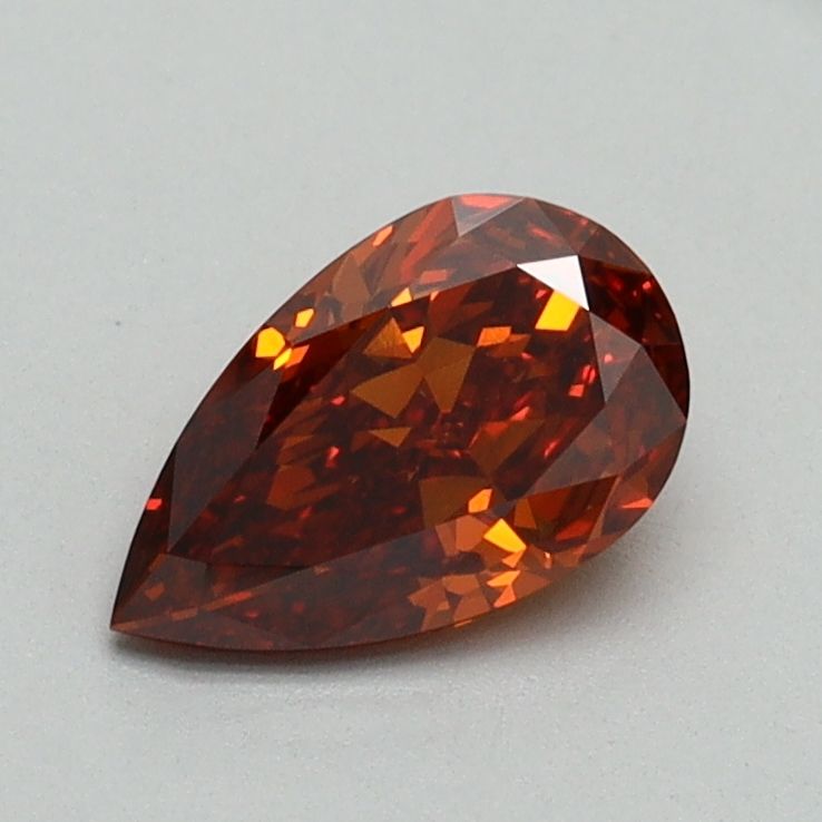 Pear Fancy Vivid Orange Lab-grown Diamond 0.72ct VVS2 loose diamond