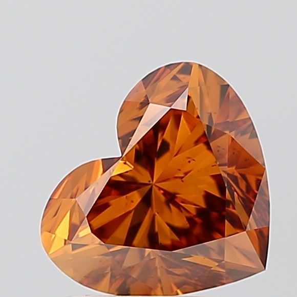 Heart Fancy Vivid Brownish Orange Lab-grown Diamond 2.08ct SI1 loose diamond