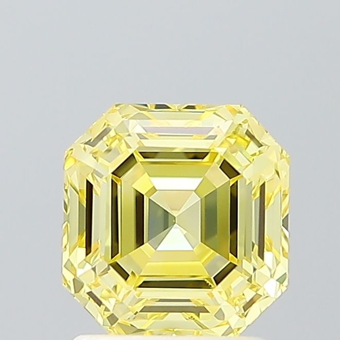 Square Emerald Fancy Vivid Yellow Lab-grown Diamond 1.84ct VVS1 loose diamond