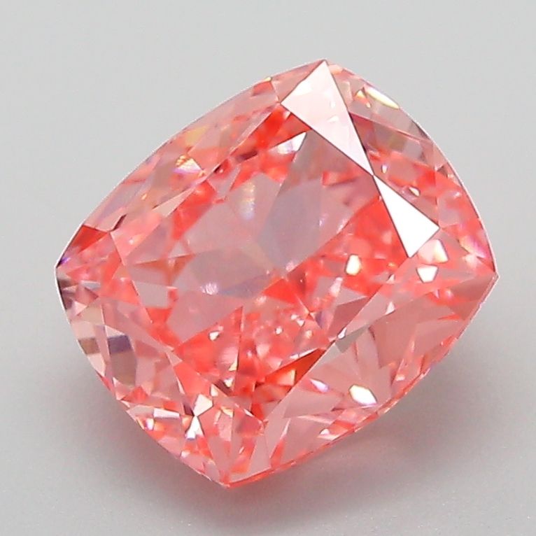 Cushion Fancy Vivid Pink Lab-grown Diamond 2.56ct VVS2 loose diamond