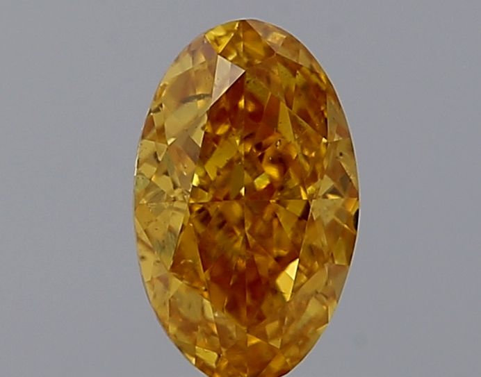 Oval Fancy Vivid Yellow Orange Natural Diamond 0.54ct SI2 loose diamond