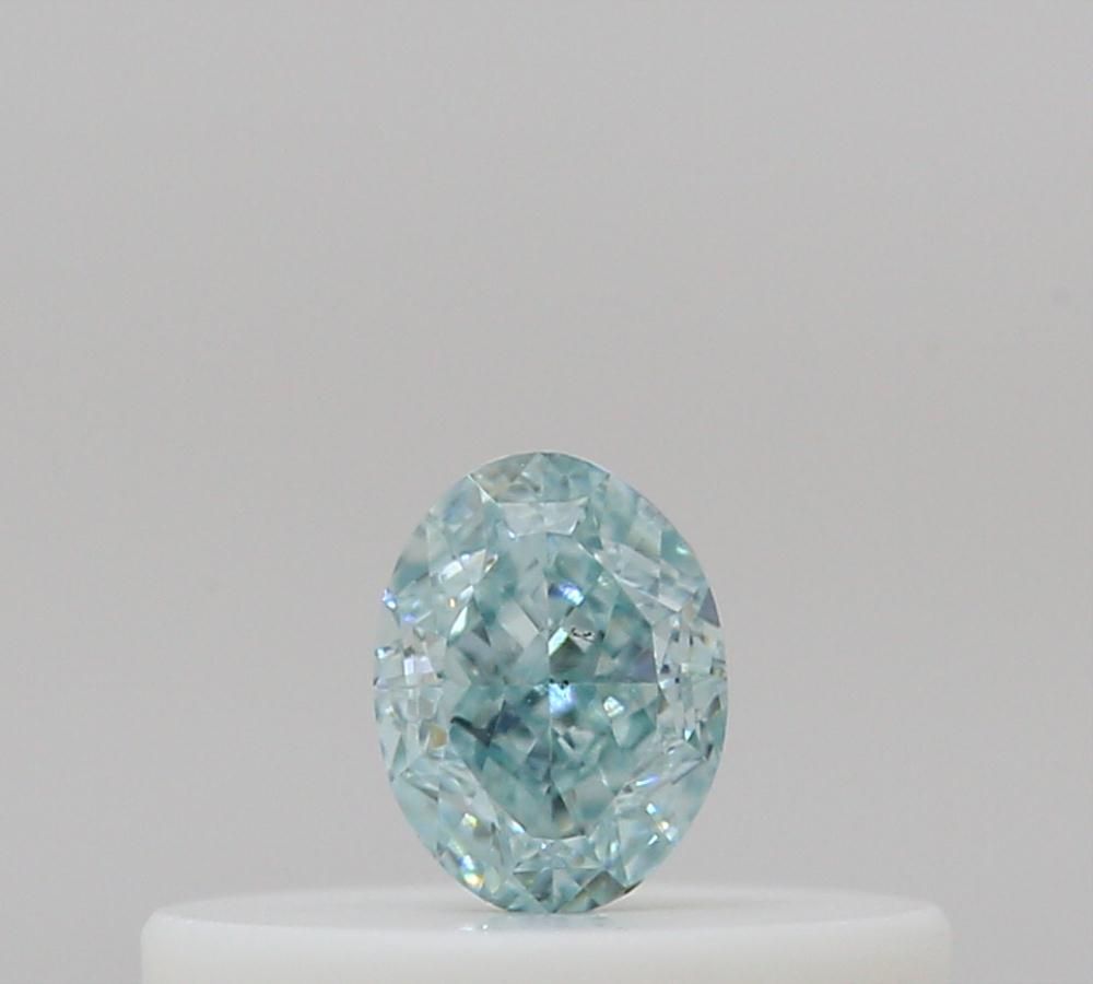 Oval Fancy Intense Green Blue Natural Diamond 0.14ct loose diamond