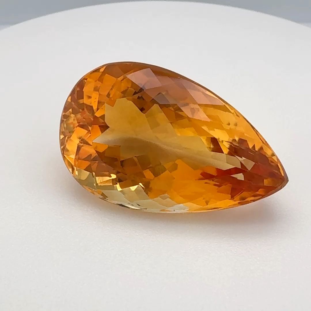 Pear Orange Citrine 15.175ct loose gemstone