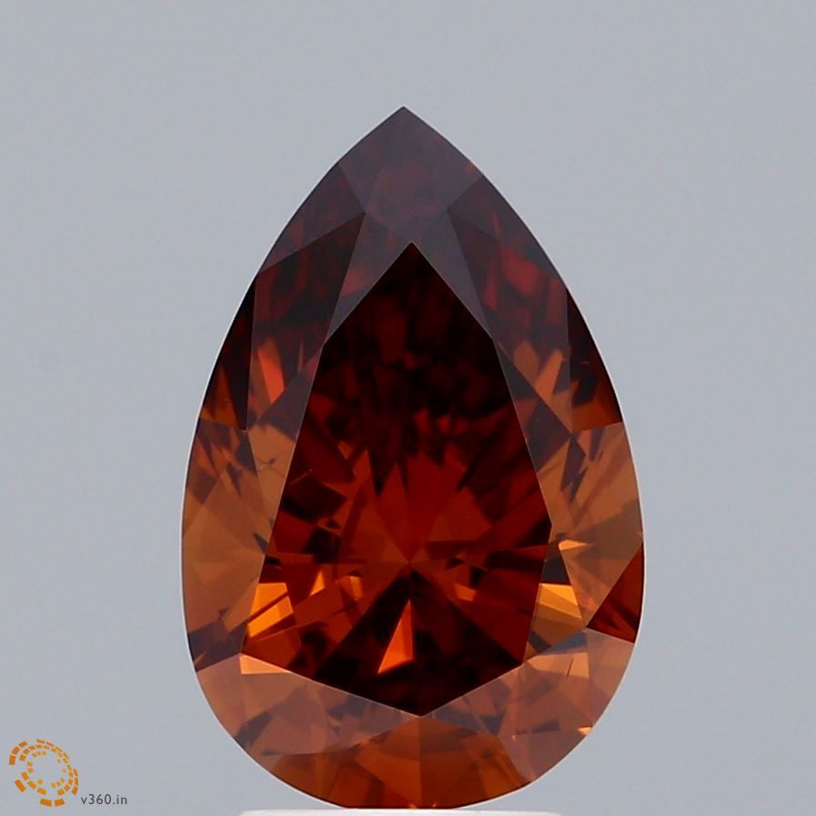 Pear Fancy Deep Orange Lab-grown Diamond 2.61ct SI1 loose diamond