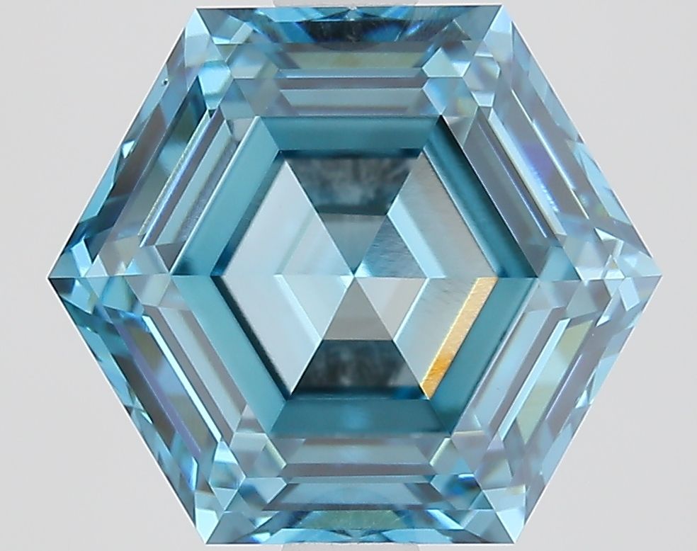 Hexagonal Fancy Vivid Blue Lab-grown Diamond 2.59ct VS1 loose diamond