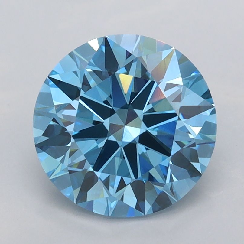 Round Fancy Vivid Blue Lab-grown Diamond 2.02ct VVS2 loose diamond