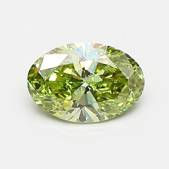 Oval Fancy Vivid Green Lab-grown Diamond 0.76ct VVS2 loose diamond