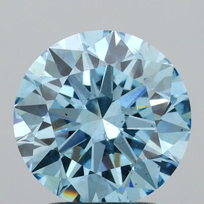 Round Fancy Vivid Blue Lab-grown Diamond 2.53ct SI1 loose diamond