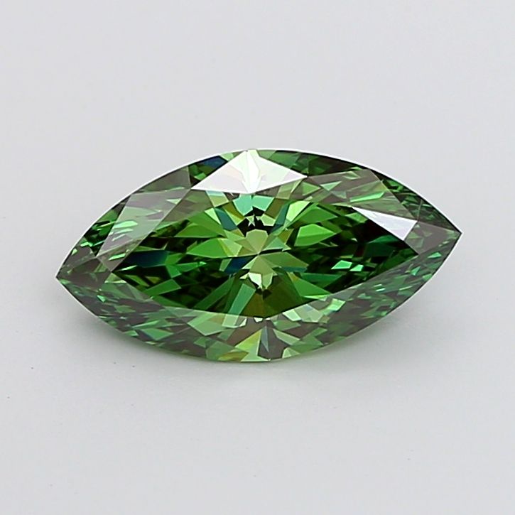 Marquise Fancy Vivid Green Lab-grown Diamond 3.02ct VVS2 loose diamond