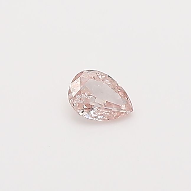 Pear Fancy Light Orangey Pink Natural Diamond 0.07ct loose diamond