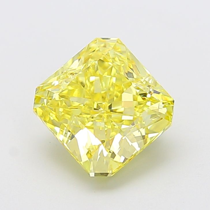 Square Radiant Fancy Intense Yellow Lab-grown Diamond 3.93ct VS1 loose diamond