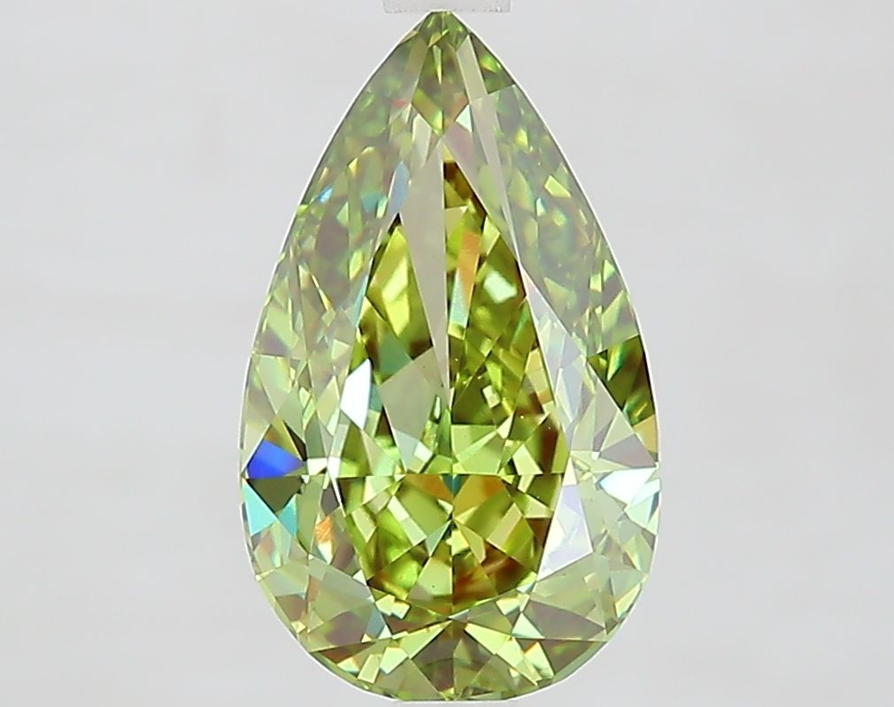 Pear Fancy Vivid Green Lab-grown Diamond 2.64ct VS1 loose diamond
