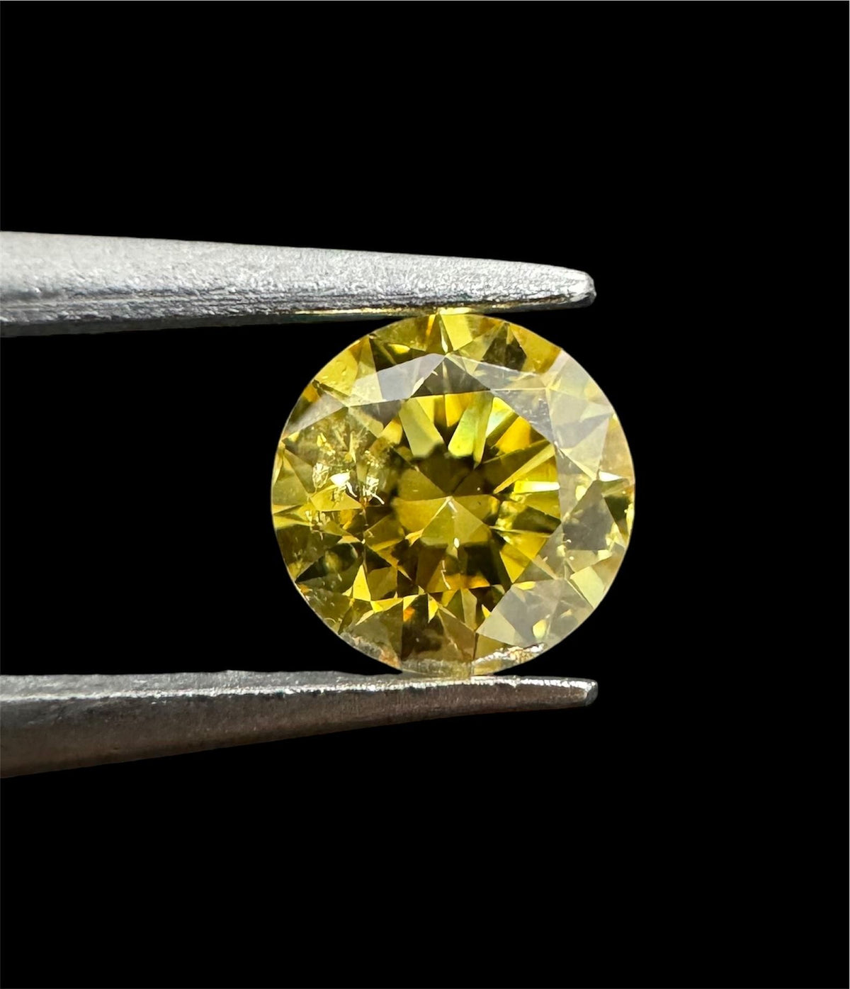 Round Yellow Natural Diamond 0.18ct SI1 loose diamond