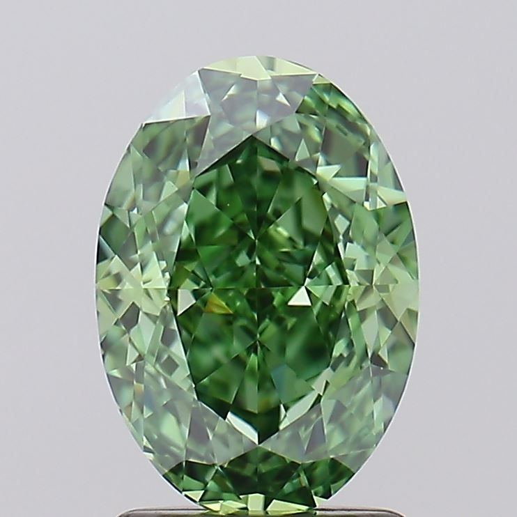 Oval Fancy Vivid Green Lab-grown Diamond 2.01ct VVS1 loose diamond