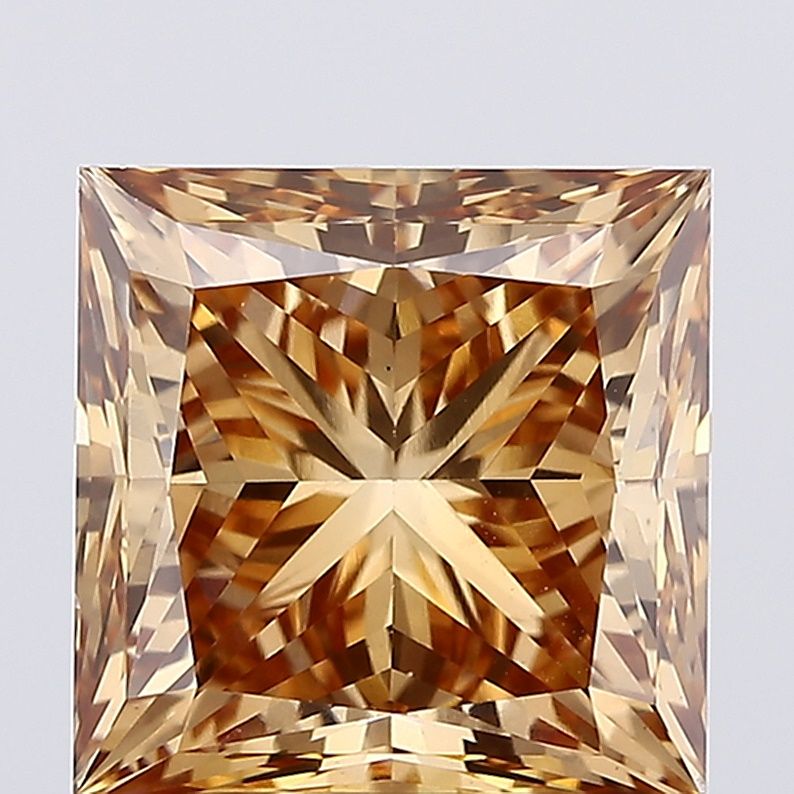 Princess Champagne Lab-grown Diamond 4.05ct VS1 loose diamond