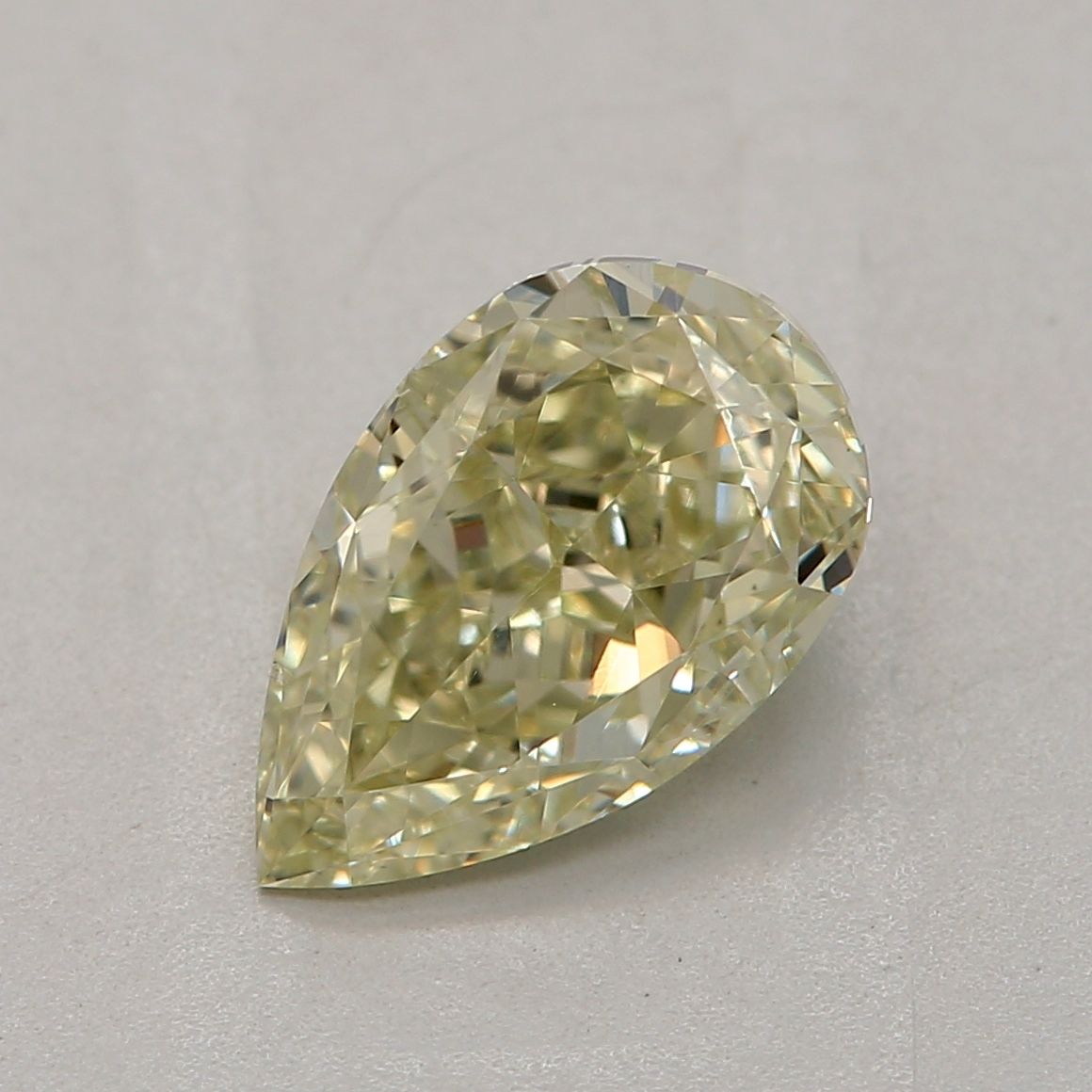 Pear Fancy Light Greenish Yellow Natural Diamond 1.01ct SI1 loose diamond
