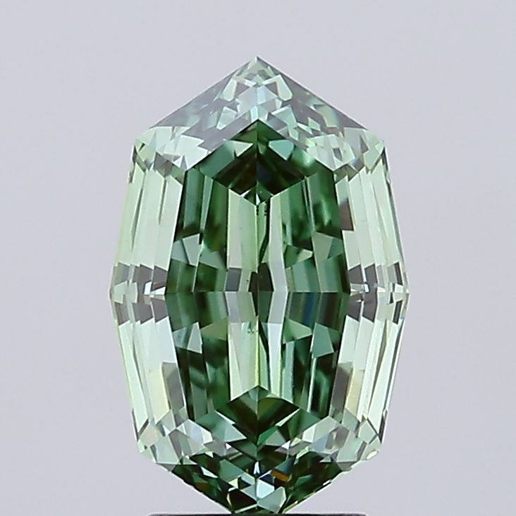 Octagonal Fancy Vivid Green Lab-grown Diamond 3.06ct VVS2 loose diamond