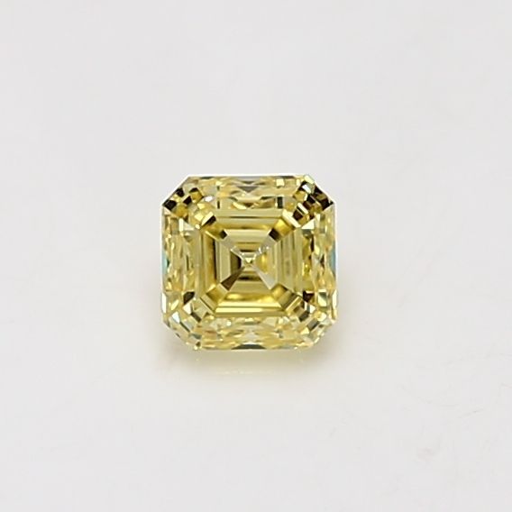 Asscher Fancy Intense Yellow Natural Diamond 0.38ct VS2 loose diamond
