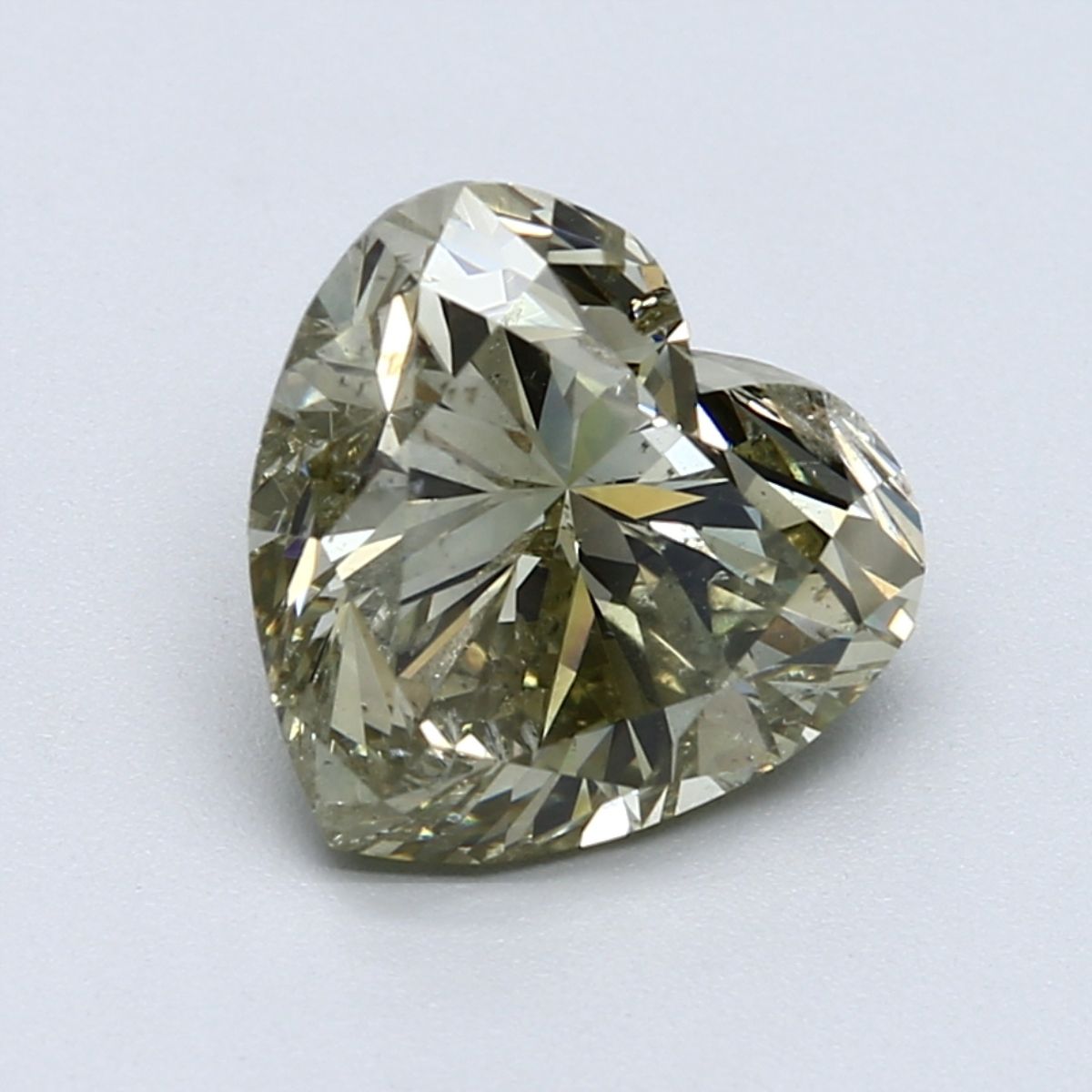 Heart Fancy Grayish Yellowish Green Natural Diamond 4.06ct I1 loose diamond