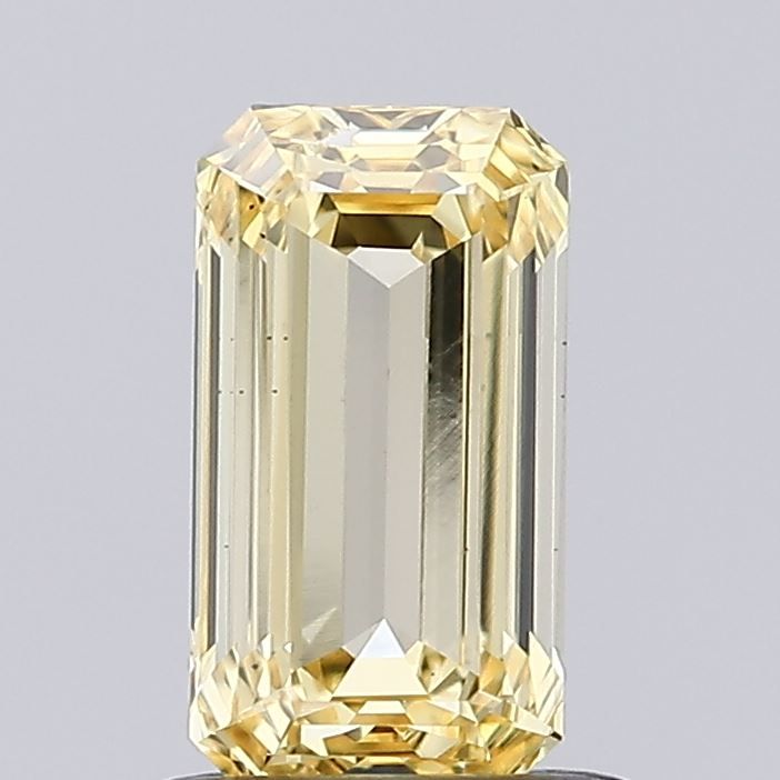 Emerald Fancy Yellow Lab-grown Diamond 0.87ct VS1 loose diamond
