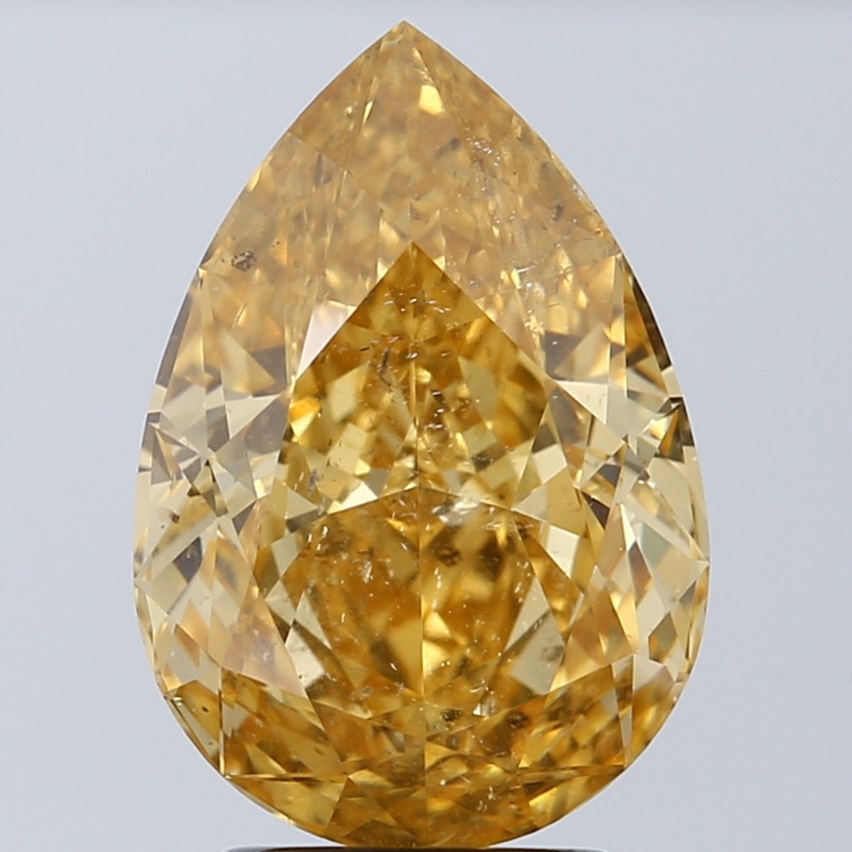 Pear Fancy Intense Yellow Orange Natural Diamond 3.14ct loose diamond
