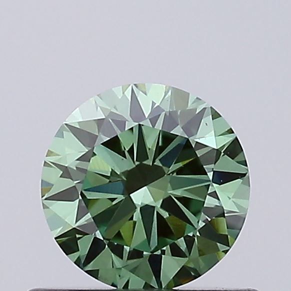 Round Fancy Vivid Green Lab-grown Diamond 0.56ct VS1 loose diamond