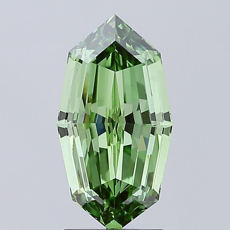 Octagonal Fancy Vivid Green Lab-grown Diamond 2.51ct VS1 loose diamond