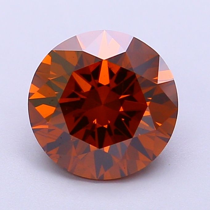 Round Fancy Vivid Brownish Orange Lab-grown Diamond 2.15ct VS2 loose diamond