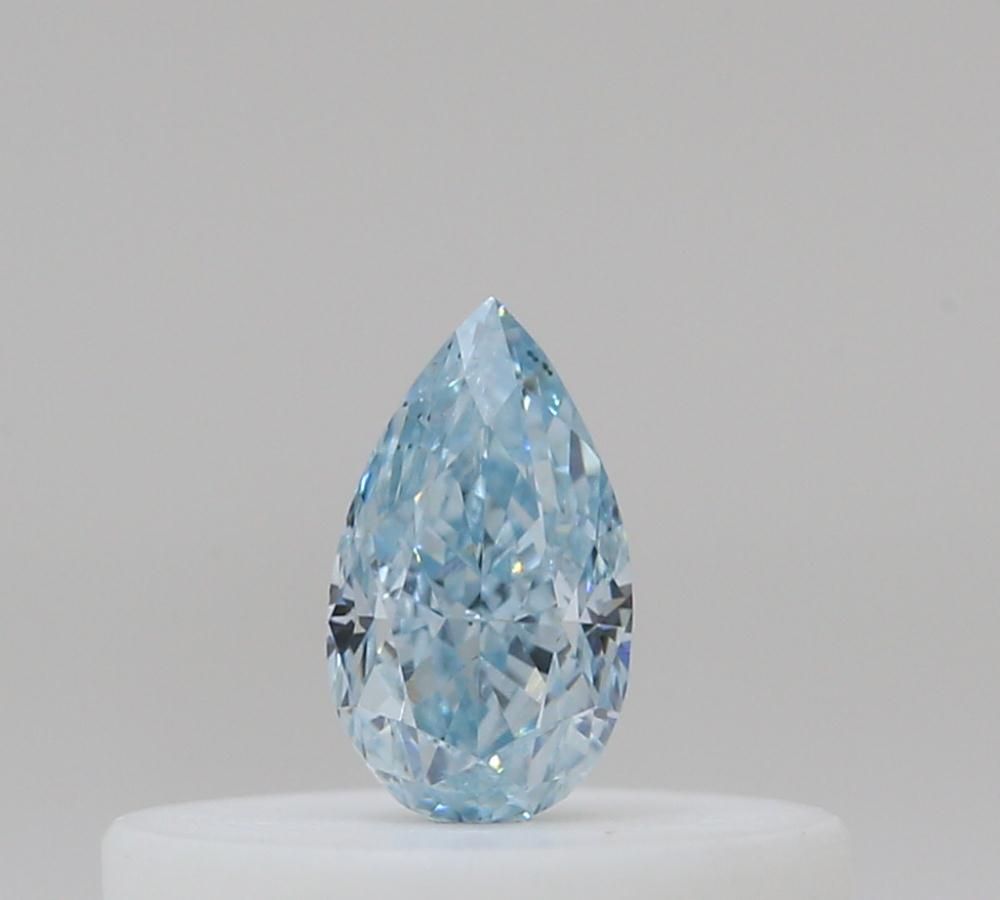 Pear Fancy Intense Green Blue Natural Diamond 0.14ct loose diamond