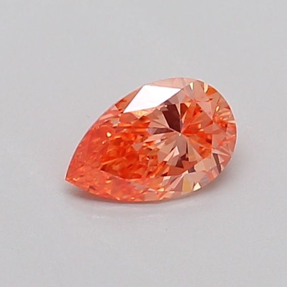 Pear Fancy Vivid Pinkish Orange Lab-grown Diamond 0.32ct VS1 loose diamond