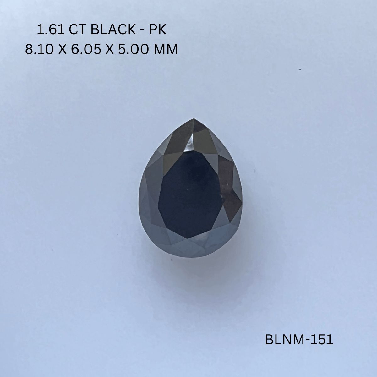 Pear Black Natural Diamond 1.61ct I1 loose diamond