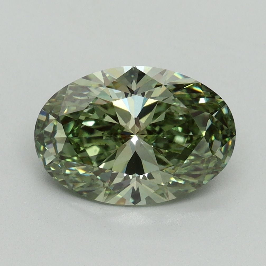 Oval Fancy Vivid Green Lab-grown Diamond 2.08ct VS2 loose diamond