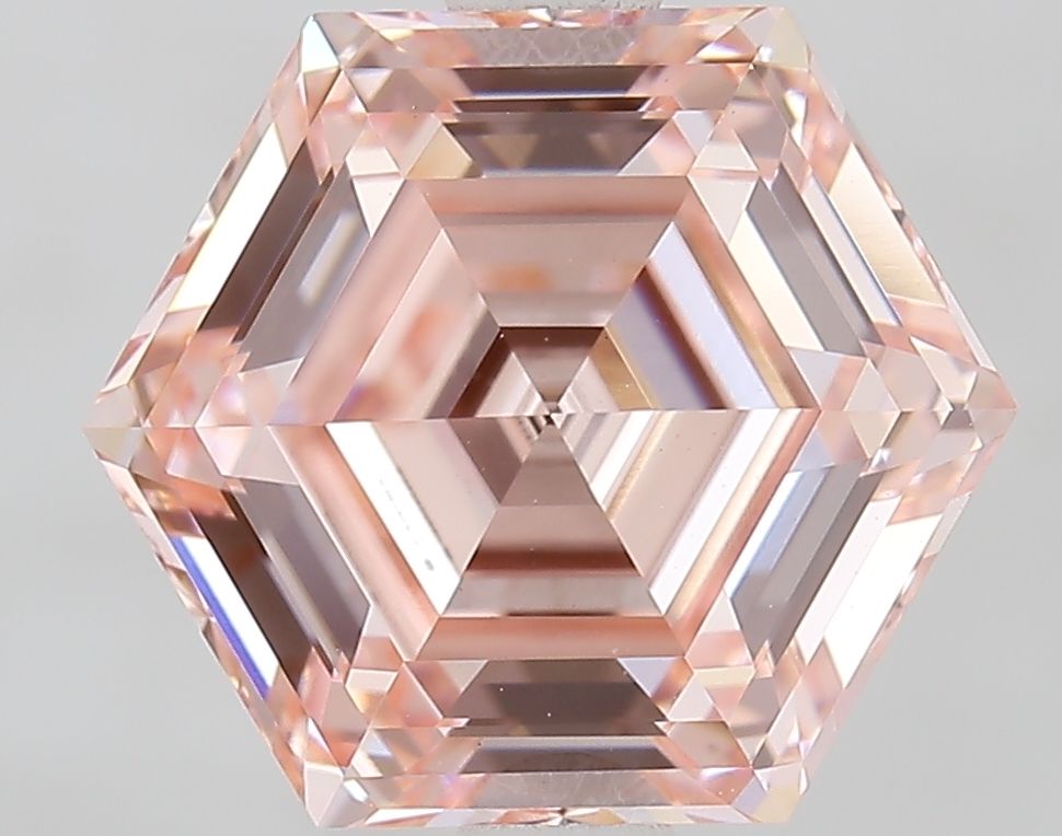 Hexagonal Fancy Vivid Pink Lab-grown Diamond 2.4ct VVS2 loose diamond