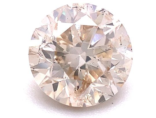 Round Champagne Natural Diamond 2.01ct I1 loose diamond