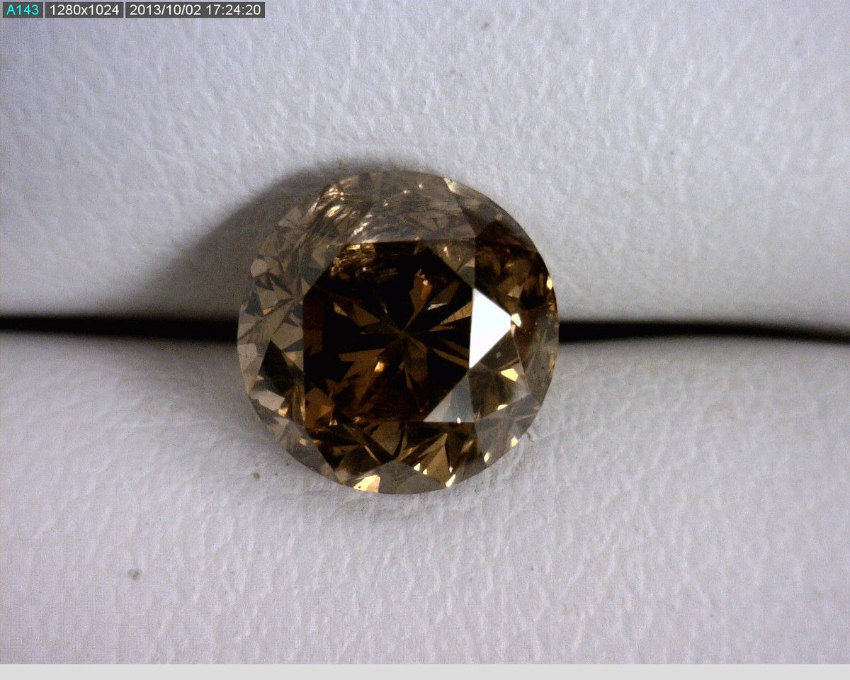 Round Champagne Natural Diamond 1.52ct I1 loose diamond