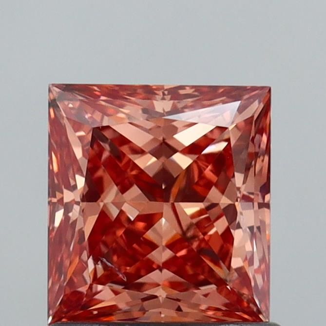 Princess Fancy Vivid Brownish Orange Lab-grown Diamond 1.06ct VS2 loose diamond