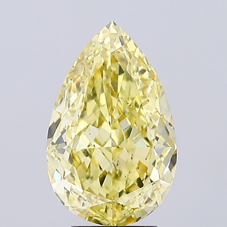 Pear Fancy Intense Yellow Lab-grown Diamond 4.02ct VS1 loose diamond
