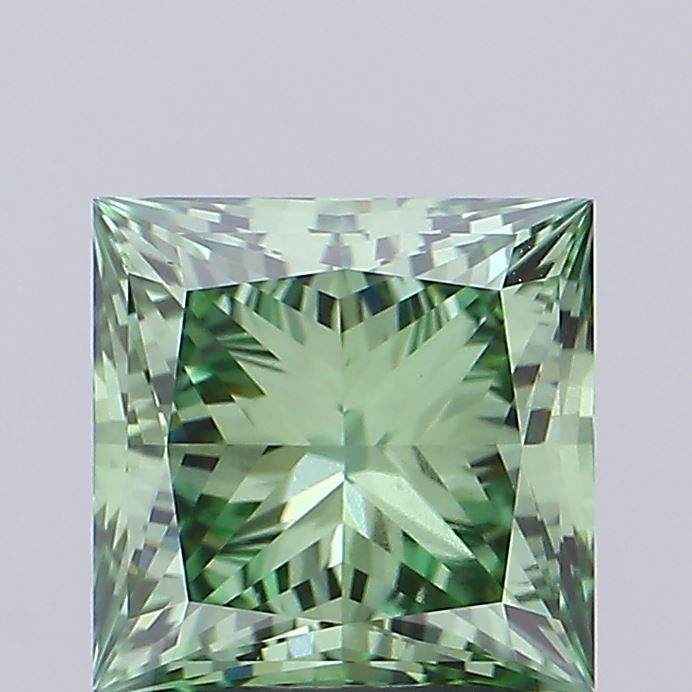 Princess Fancy Vivid Green Lab-grown Diamond 3.03ct VS1 loose diamond